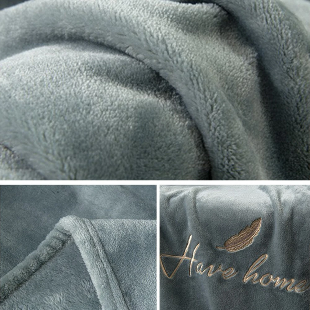 Bedding Fleece Blanket Embroidery Luxury Double-sided blanket Anti-Static Fuzzy Soft High-quality fibers Blanket Throw