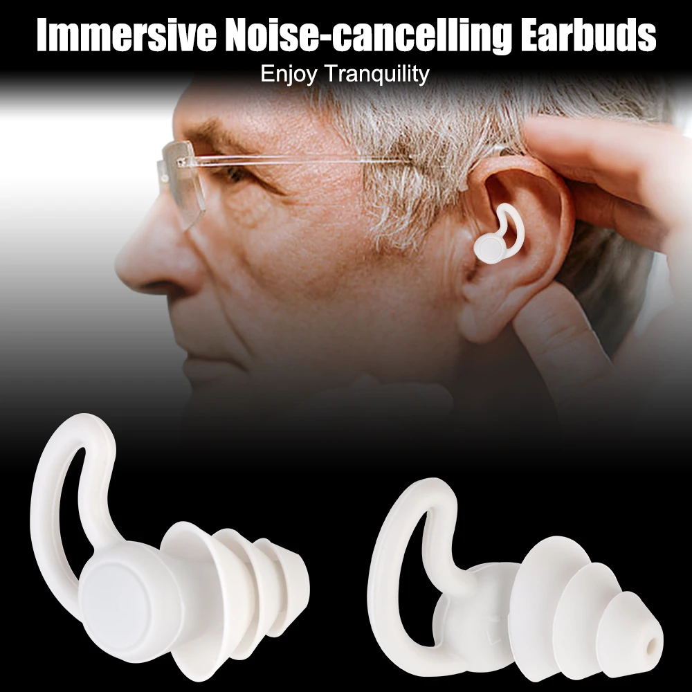 1 Pair Sound Insulation Ear Protector Soft Silicone Ear Plugs Sleep Waterproof Professional swimming Noise Reduction Earplugs