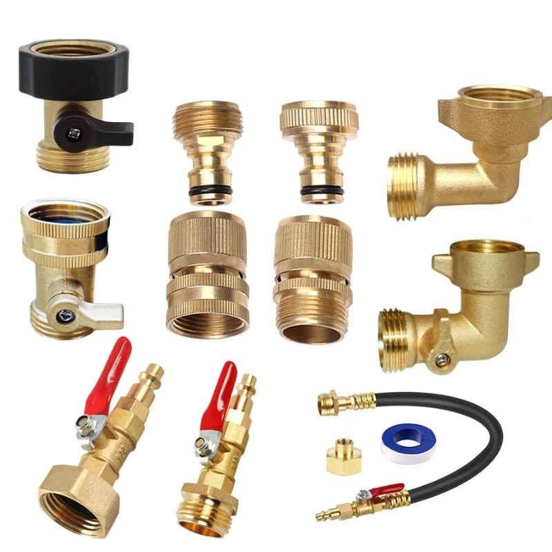 Brass Garden Series American Ball Valve Garden Quick Connector Single Turn Corner Connector Hose Nozzle Adapter
