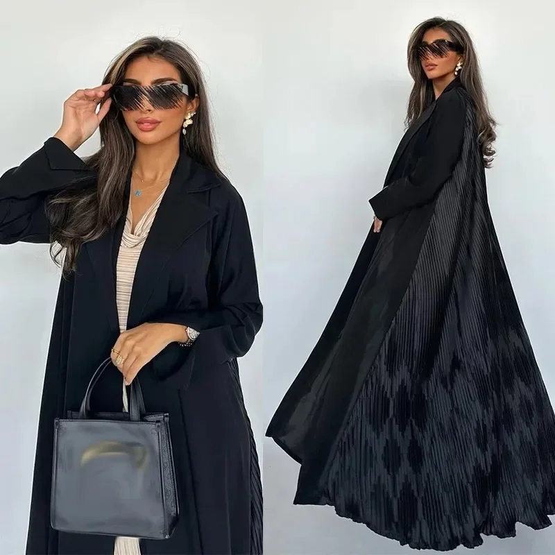 

Luxury Black Abaya Dress for Women 2025 Arabic Modest Coat Elegant Islamic Evening Gown New Arrive Turkey Kaftan Robe