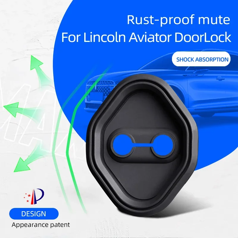 Door Lock Cover Applicable To Lincoln Aviator, Silicone Rustproof Mute Protector, Shock Absorption, 4Pcs