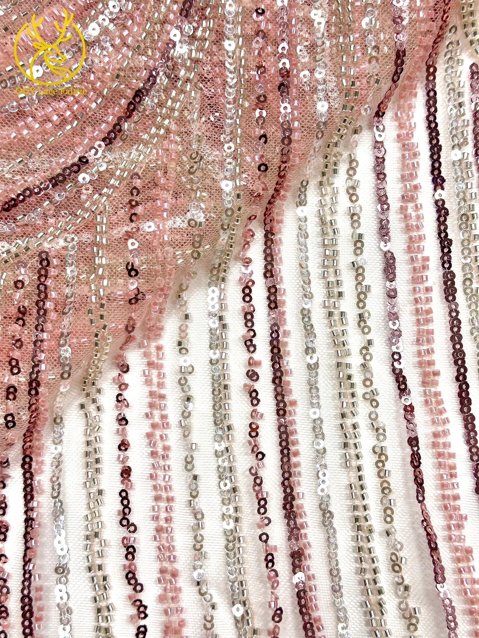 Große rote luxuriöse afrikanische Perlen-Spitzenstoffe 2026 – Neueste französische Pailletten-Spitzenstoffe für Damen-Abendkleider und festliche Kleider zum Nähen – Detail 16