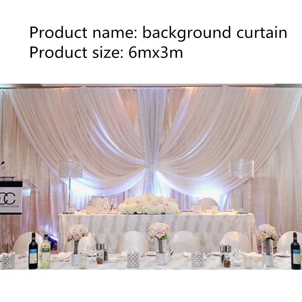 

Curtain Backdrop Drapes in Ripple Design, Stage Background Decorations, Wedding Party, White Color, New, 10ft X 20ft