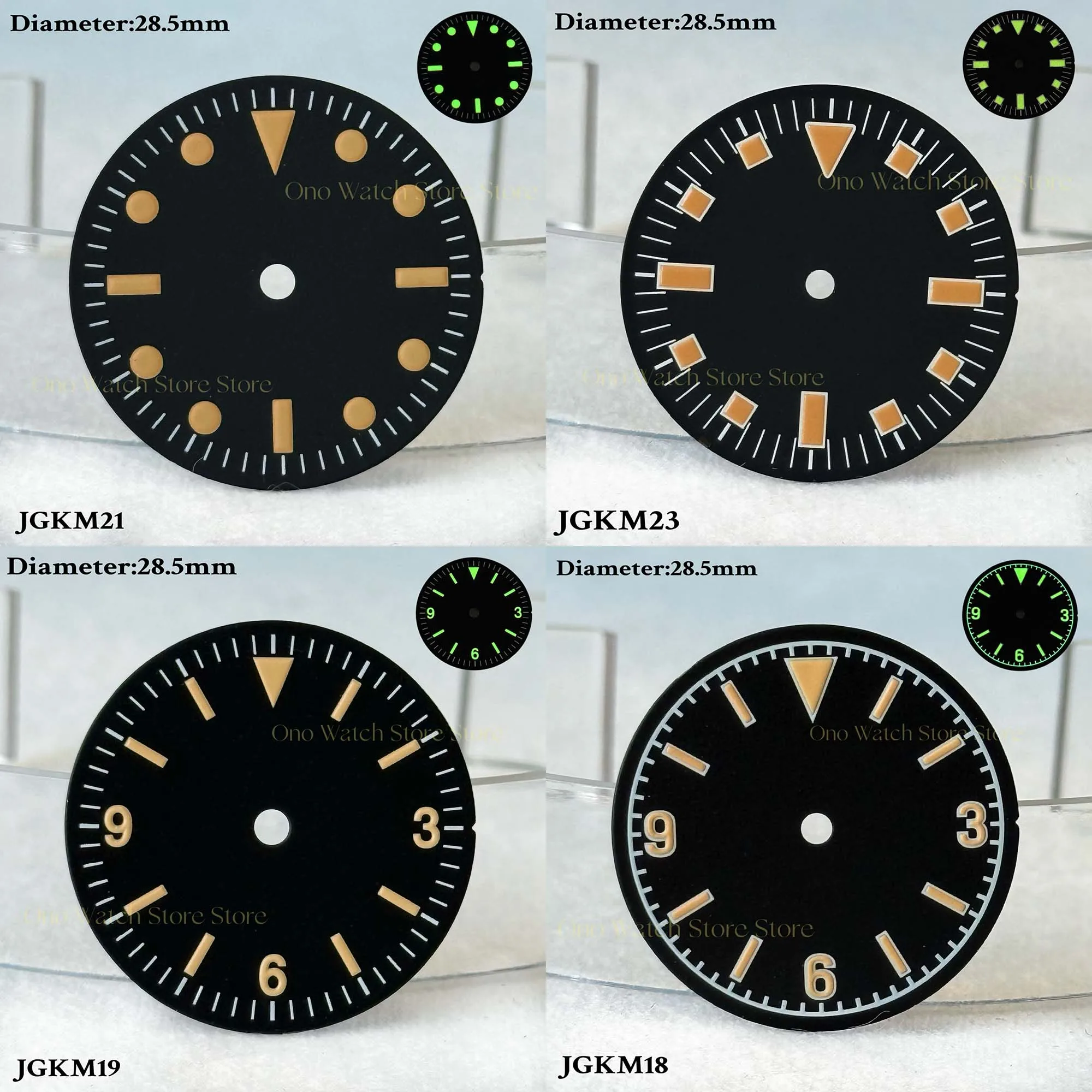 

28.5mm N H35 No logo retro green glow in the dark customized dial watch accessories watch module