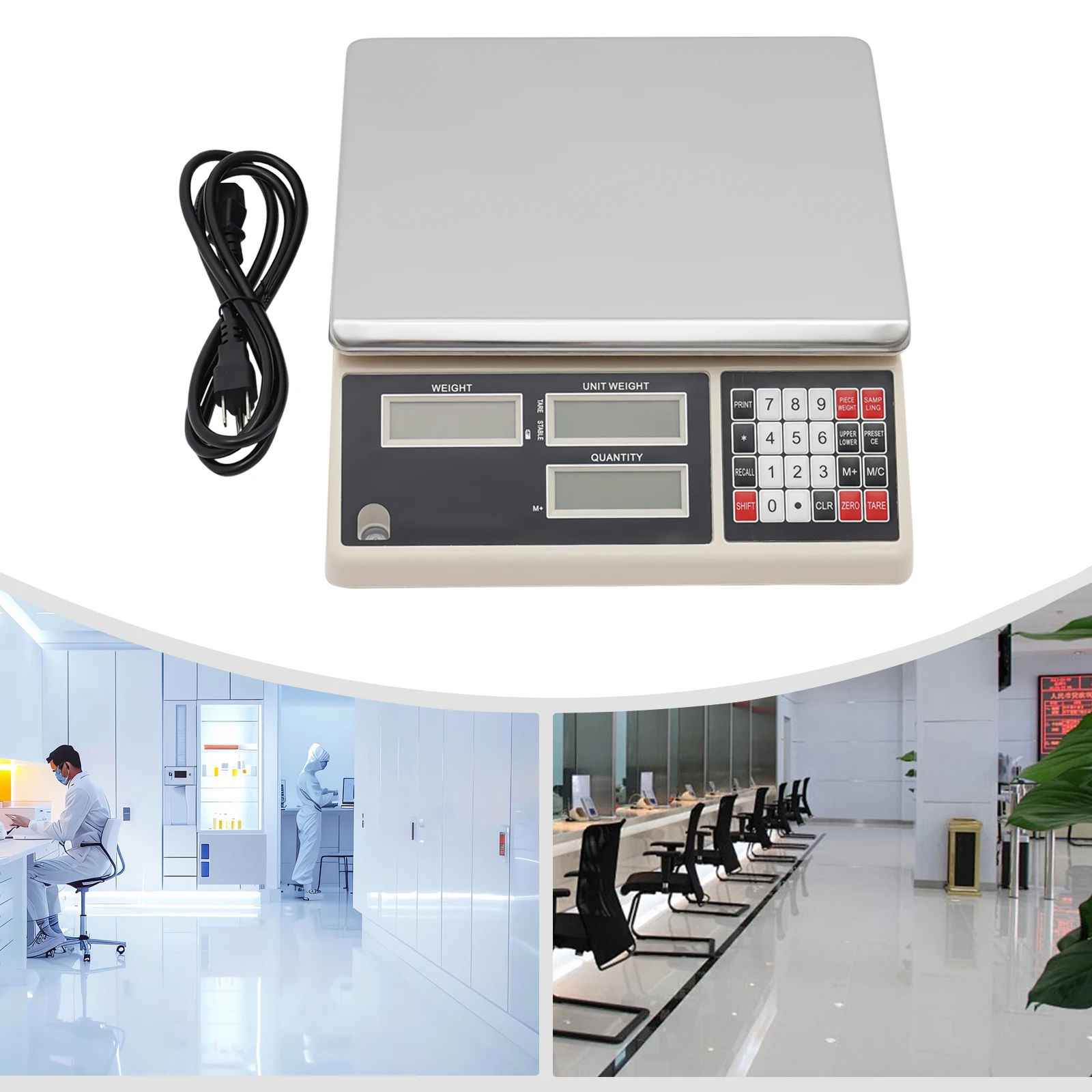 Precision Counting Scale with LED Display, 15kg/33lb Capacity, 0.5g Accuracy for Weighing, Counting, Lab, Industry, Home Use