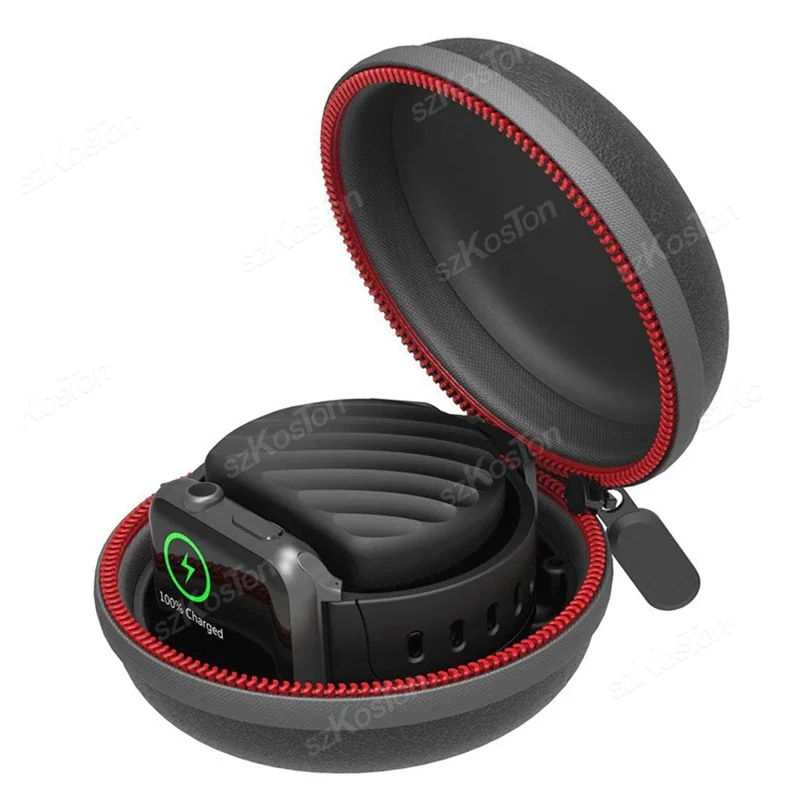 

Mini Storage Bag for Apple Watch Case Carrying Case with Charging Dock Holder Built-in for 38-45mm Straps iWatch Accessories