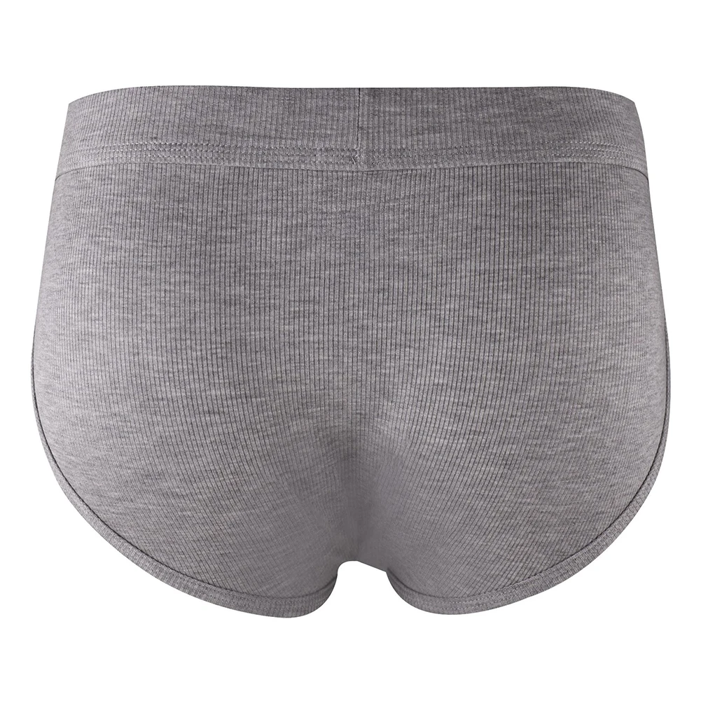 

Men Casual Low Waist Briefs Underwear U Pouch Breathable Ribbed Panties Comfortable Soft Elastic Underpants