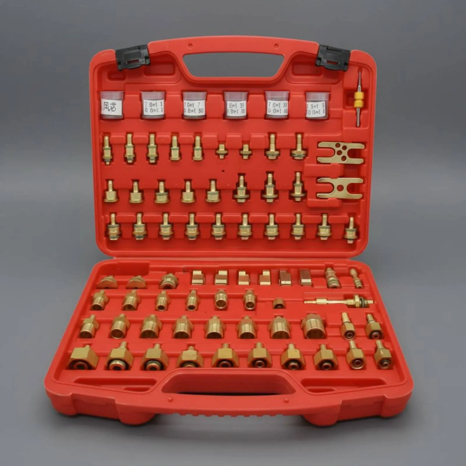 

Air Conditioning Leak Plug Set Easy to Use Brass Leak Test Tool Set Refrigerant Test Adapter Kit for Mechanics