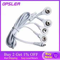 4 Buttons Electrode Wires Cables for Connecting Electrode Pad with TENS Therapy Machine Massager 2.5mm Plug Body Massage