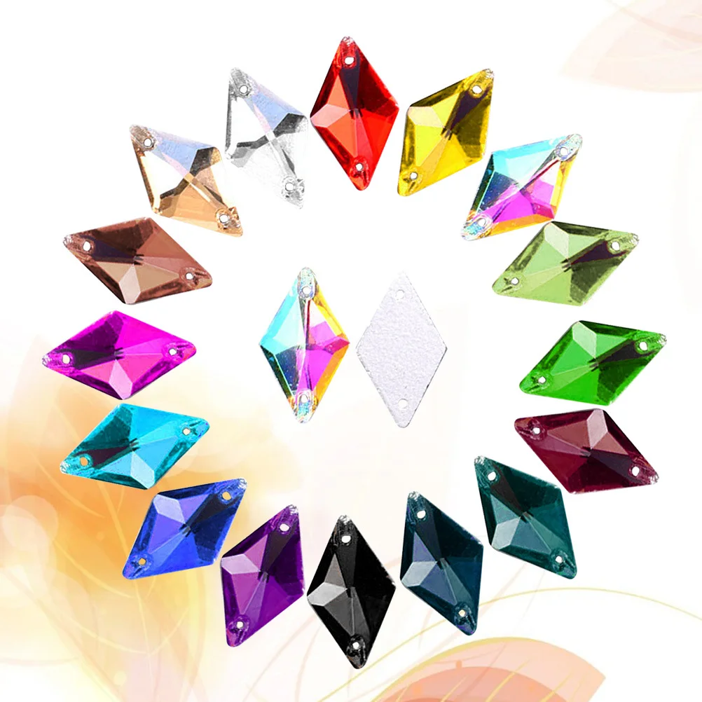 28 peças contas de vidro de cristal de losango costuradas suprimentos artesanais para acessórios de joias diy colar pulseira pingente joias faça você mesmo