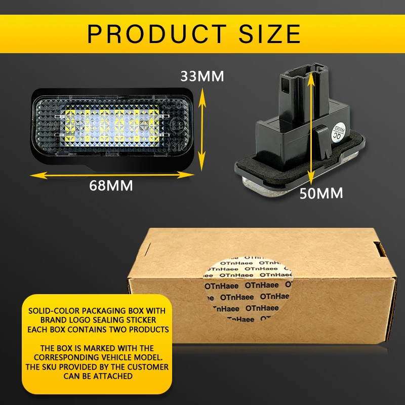 2pcs LED License Number Plate Light for Mercedes Benz E-Class W211 S211 C-Class S203 CLS-Class W219 SLK-Class R171 Canbus