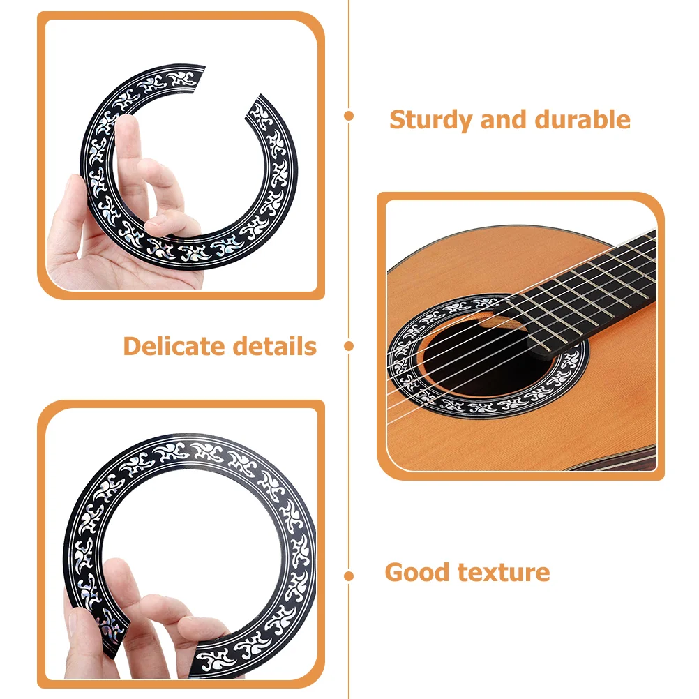 4 Pcs Wreath Sound Hole Stickers Acoustic Guitar Accessories Pvc Decals Rosette