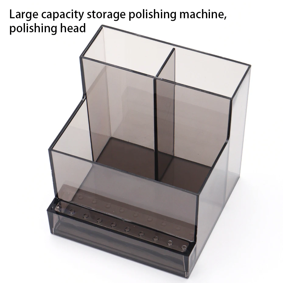 เครื่องบดกล่องเก็บอะคริลิควางหลายหัวคอนเทนเนอร์เล็บ TECH อุปกรณ์ Organizer อุปกรณ์แต่งเล็บ