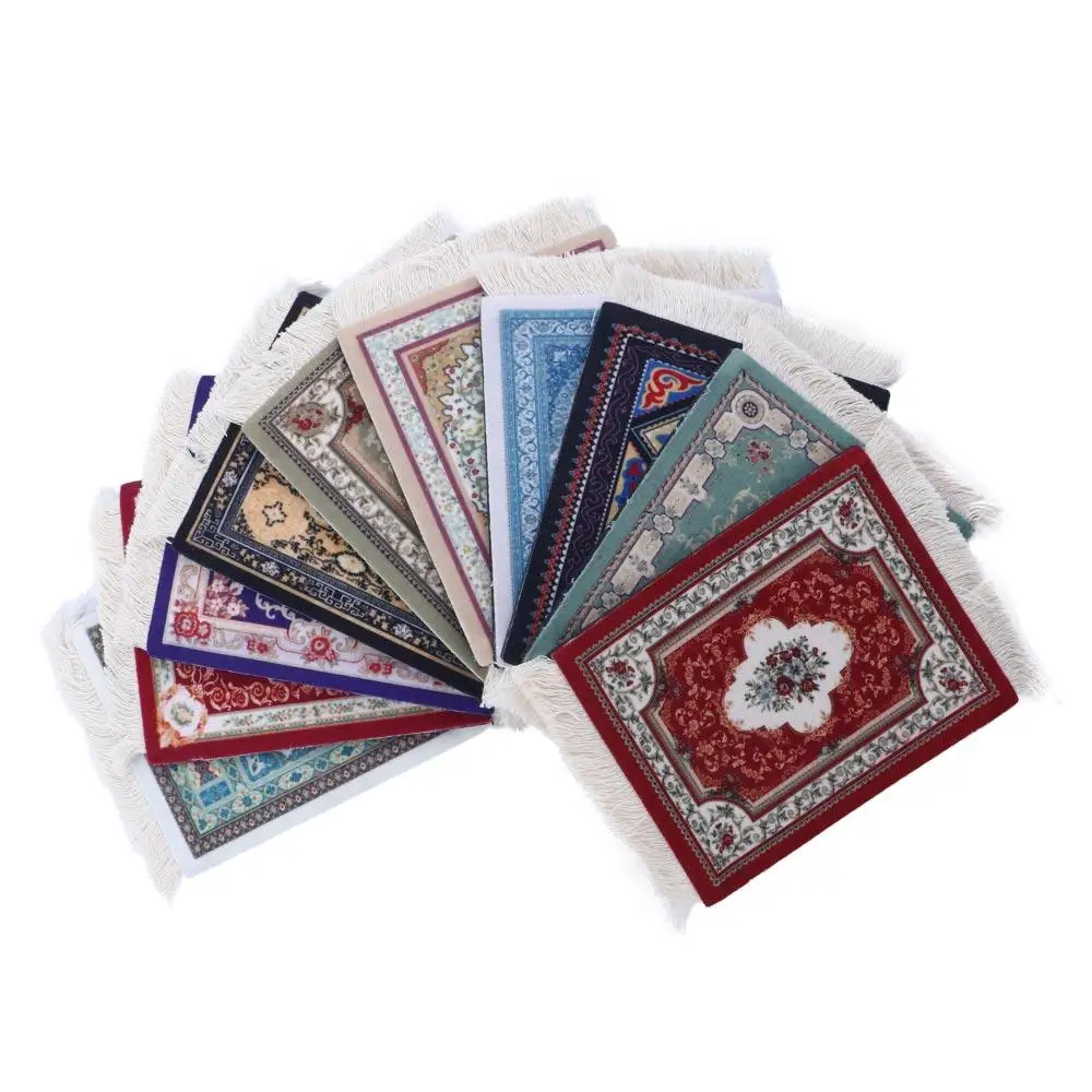 Non-slip with Tassel Persian style kitchen accessories Desk Cushion Retro Pattern Cup Pads Placemat Table Mat Coaster