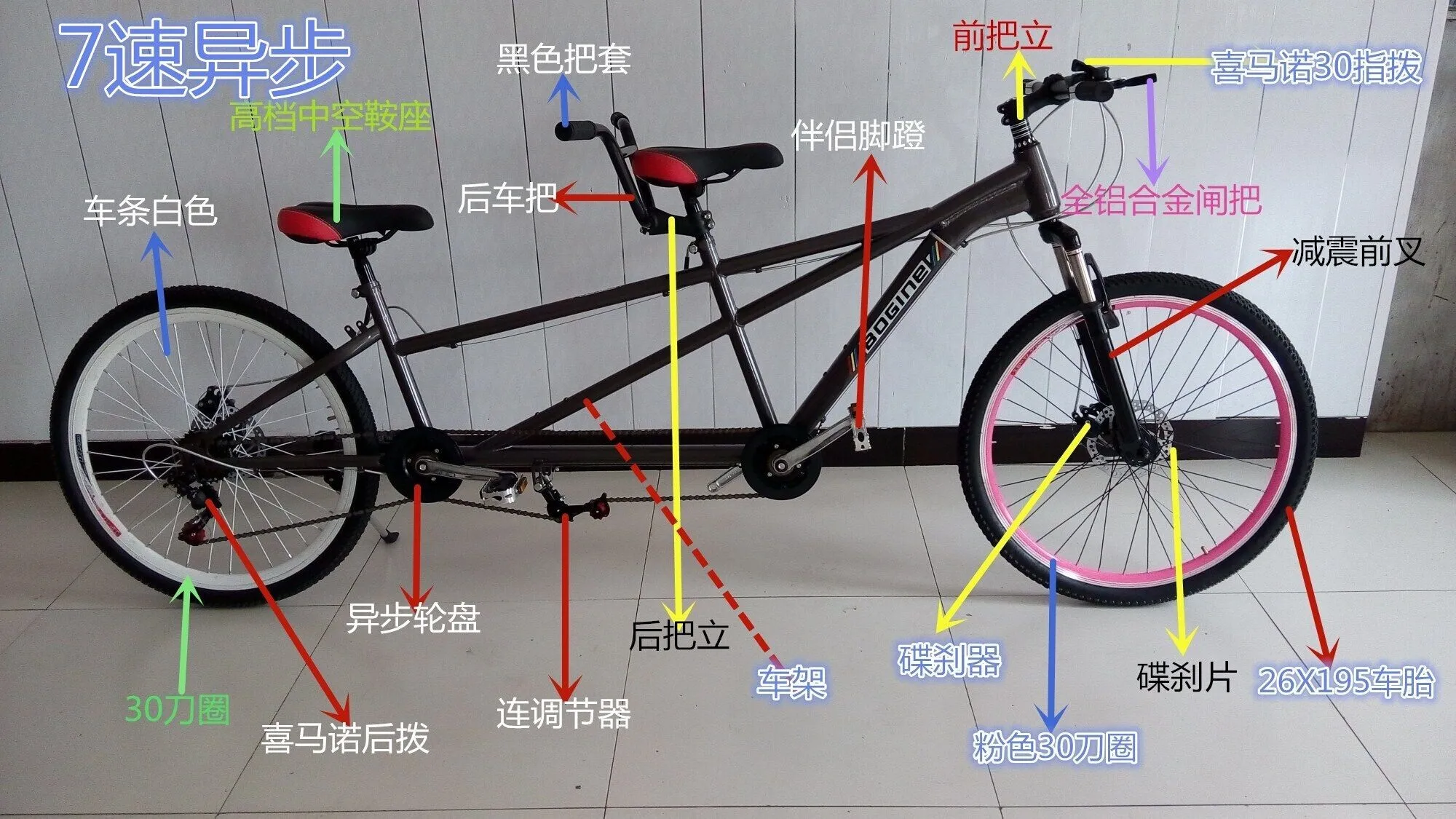 Double/Triple Bicycle, Two Ride Attractions, Square, Taxi, Sightseeing Car, Disc Brake Variable Speed