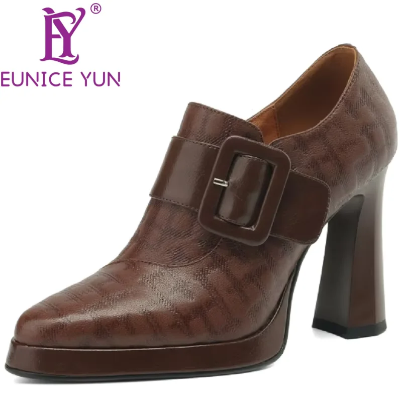 

Женские туфли-лодочки из натуральной кожи, на высоком каблуке