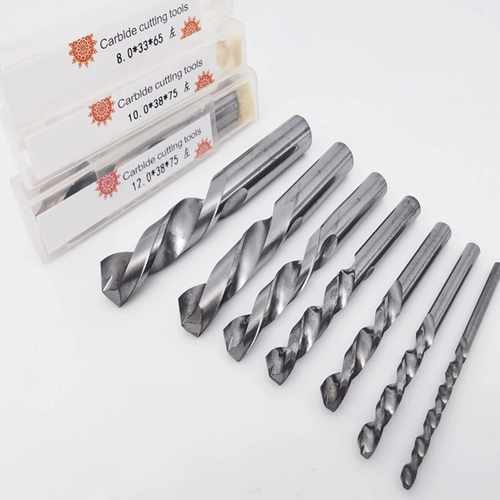 ดอกสว่านคาร์ไบด์แข็งแบบเกลียวกลับ 1 ชิ้น สำหรับมือซ้าย ขนาด 10-16 มม. สำหรับงานโลหะผสมแข็ง อะไหล่เครื่องมือไฟฟ้า