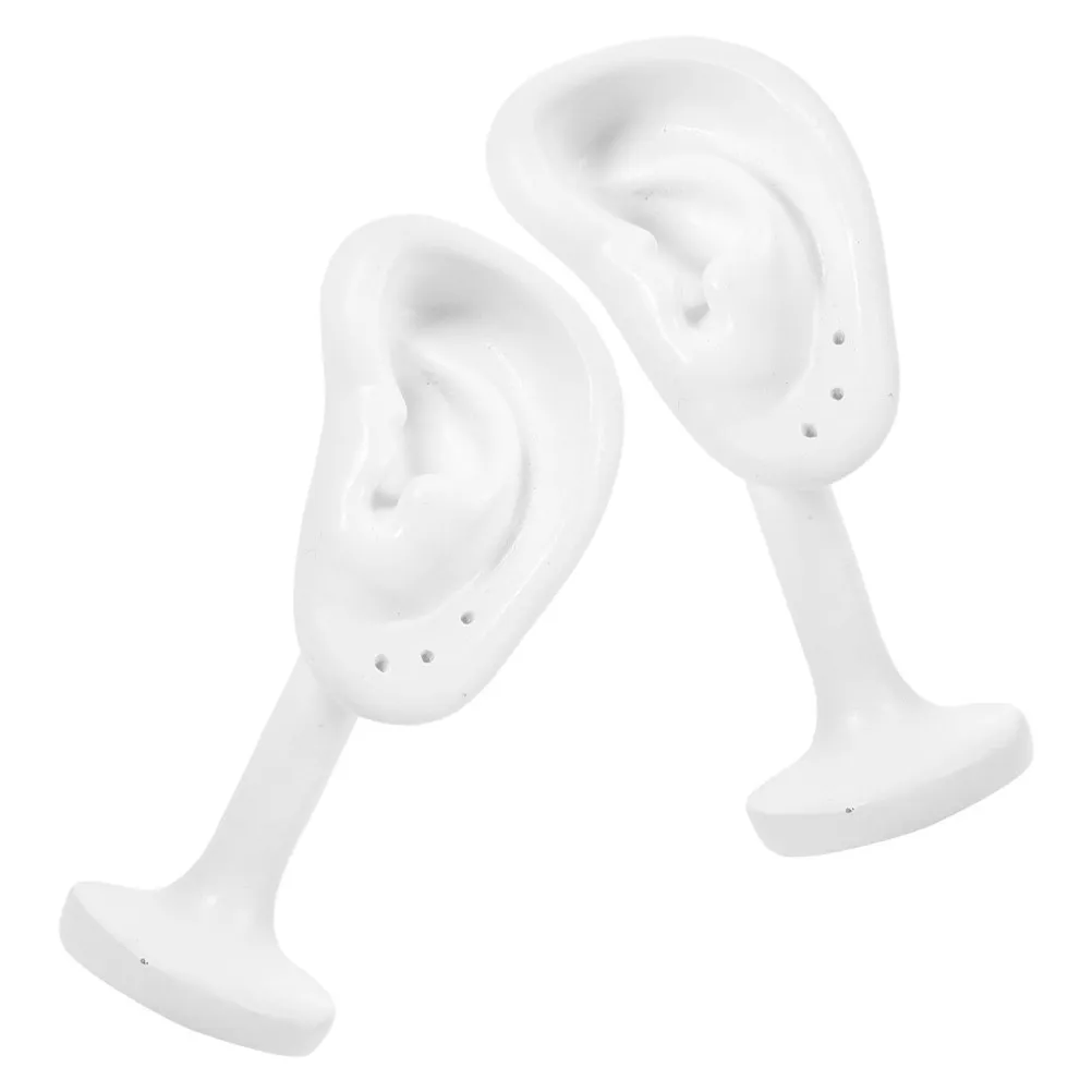 

2Pcs Stylish Resin Ear Shaped Earring Display Holder Realistic Jewelry Stand for Photography Live Counter and