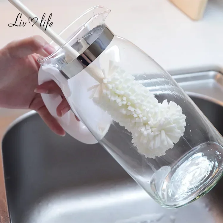 Kitchen Cleaning Long Handle Sponge Brush Bottle Cleaning Brush Baby Bottle Brush Beers Jugs Cleaner Kitchen Supplies