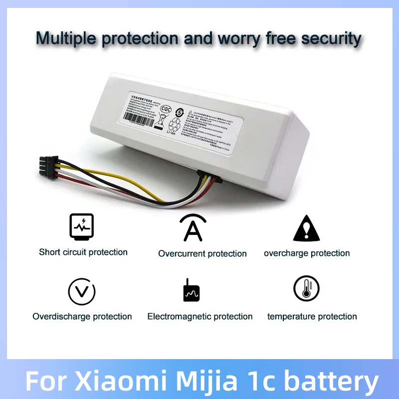 For Xiaomi Mijia Robot 1C STYTJ01ZHM Battery P1904-4S1P-MM Vacuum Cleaner Sweeping Mopping Robot Replacement Battery 12800mAh