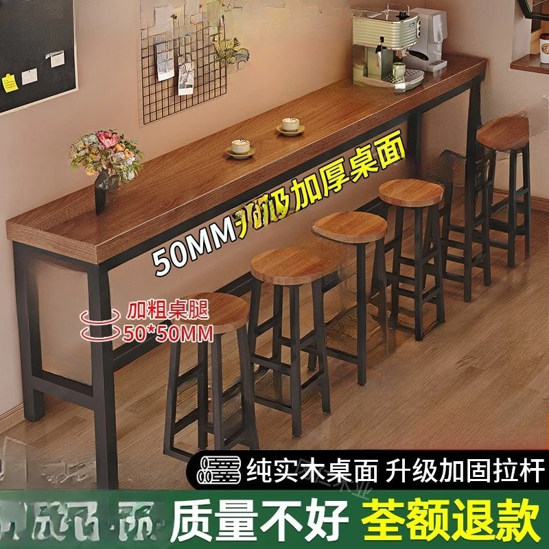 Contra a parede mesa de bar casa sala estar mesa alta simples bar leite loja chá e cadeira combinação longa