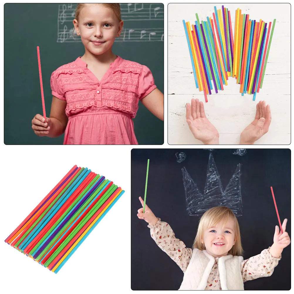 

150 Pcs Rhythm Round Stick Kids Musical Instruments Drumsticks for Wood Percussion