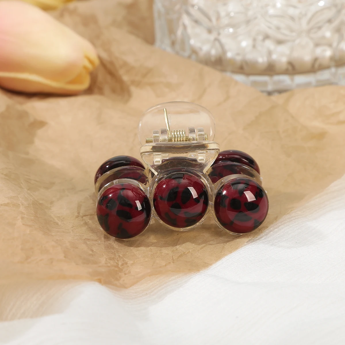 AWAYTR Fashion Agate Beadse Hair Claws Clip Alloy Shark Claw Hair Clips Hairpin Barrettes For Ponytail Women Hair Accessories