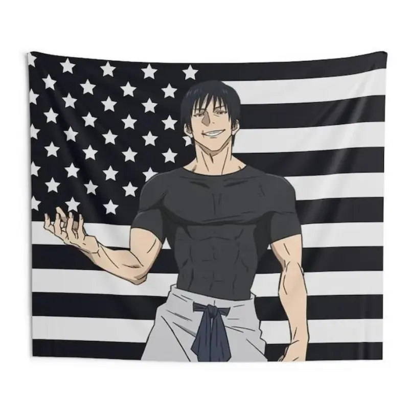 VIKAMA Japanischer Anime-Wandteppich, ästhetischer Wandbehang, Polyesterfaser, dekoratives Tuch, Schlafzimmer, Schlafsaal, Heimdekoration