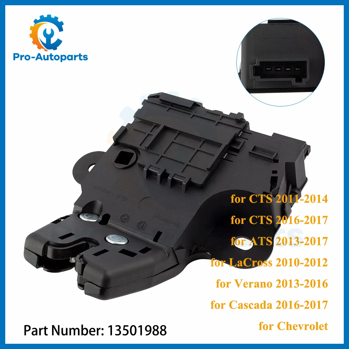 

13501988 940-108 Car Trunk Lid Latch Actuator 545255965 99905279 Compatible For CTS ATS LaCross Verano Cascada Chevrolet