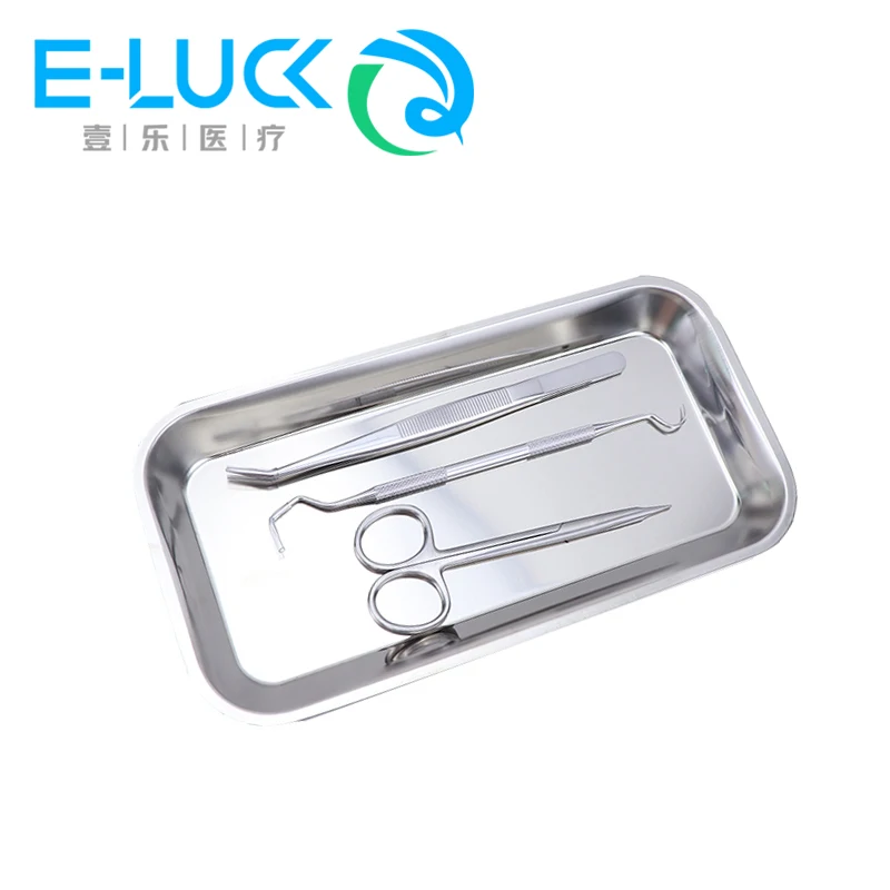 Dental Stainless Steel Tray Cosmetic Storage Tray Plate Medical Tool Nail Tattoo Dental Medical Device Supplies Tray Dish