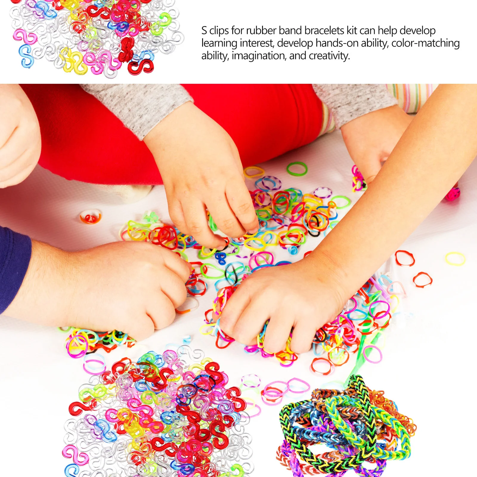 

40 Bags S Clips for Rubber Band Bracelets Plastic Clasps Lightweight Compact Design for Bracelet Loom Crafting Supplies