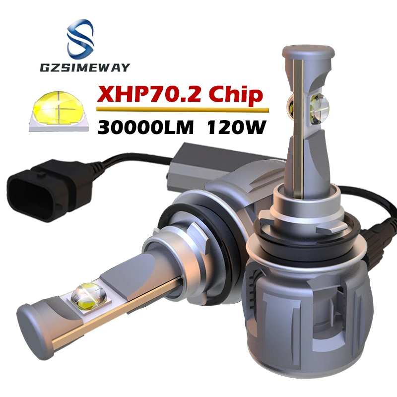 2PCS H7 LED Headlight H4 H8 H11 9005 LED Bulb HB3 HB4 9006 9012 Auto Lamp 5500K 30000LM XHP70 Chip Turbo Car Fog Light 6000K 12V