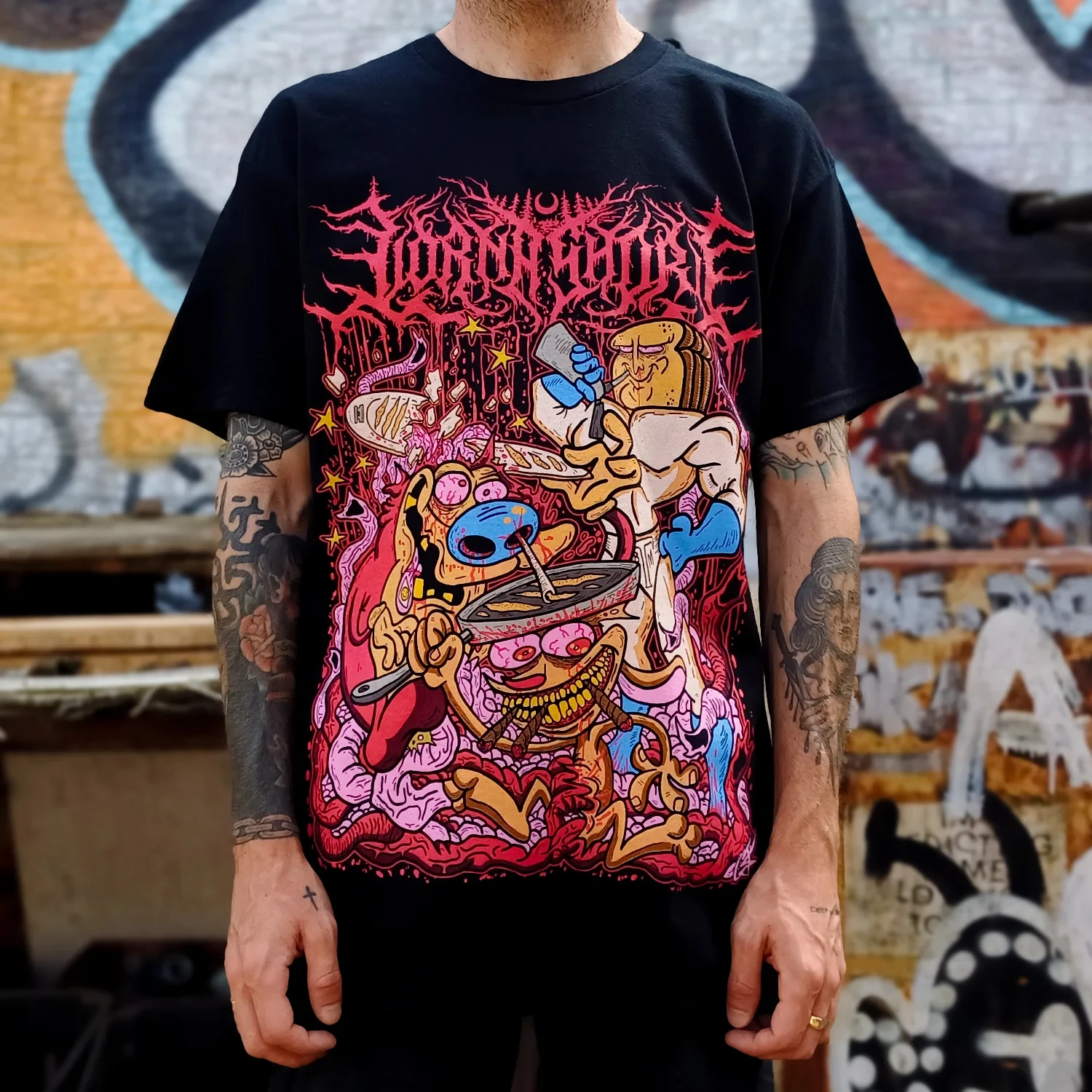 Camiseta de algodón con logotipo de Lorna Shore, camisetas vintage de Hip Hop, ropa informal de gran tamaño, camisetas estampadas 100% de algodón para hombres y mujeres