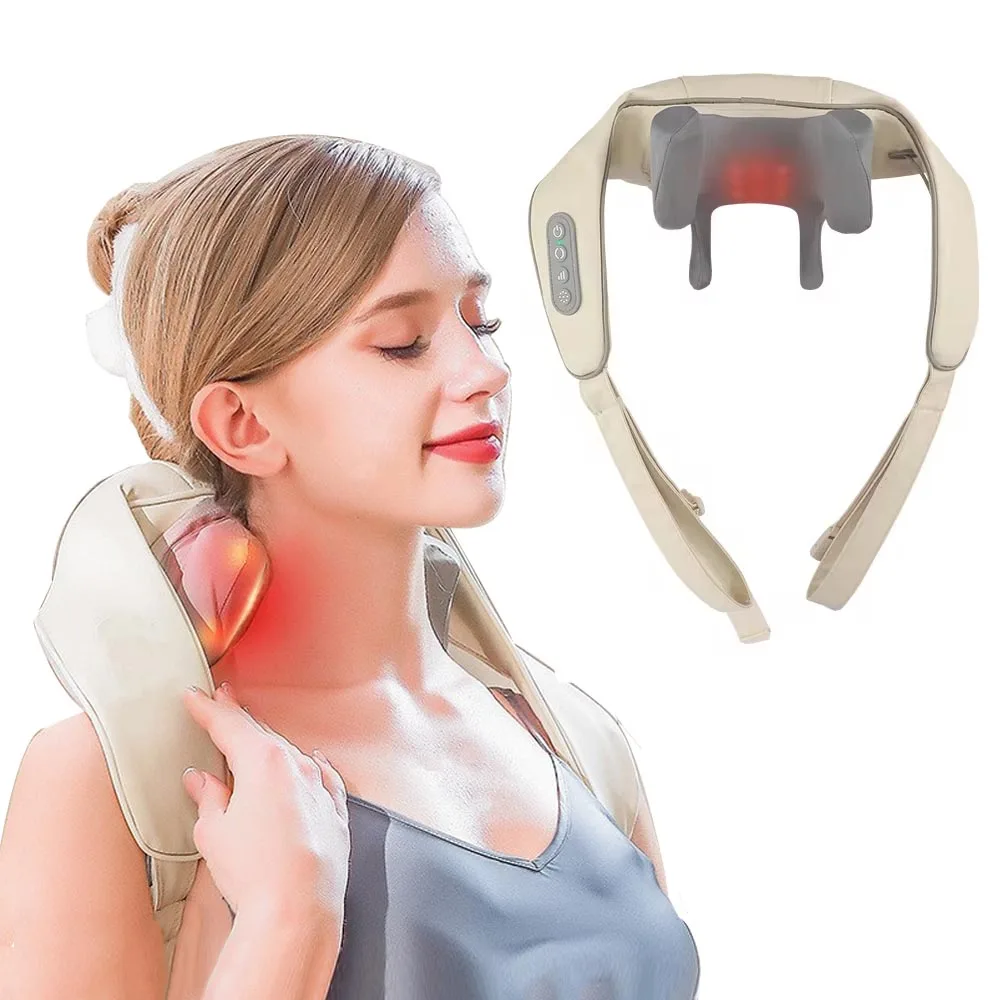 

Cervical Massager Electric Neck Back Massager Pillow 4D Kneading Hot Compress Muscle Relaxing Massage Shawl instrument