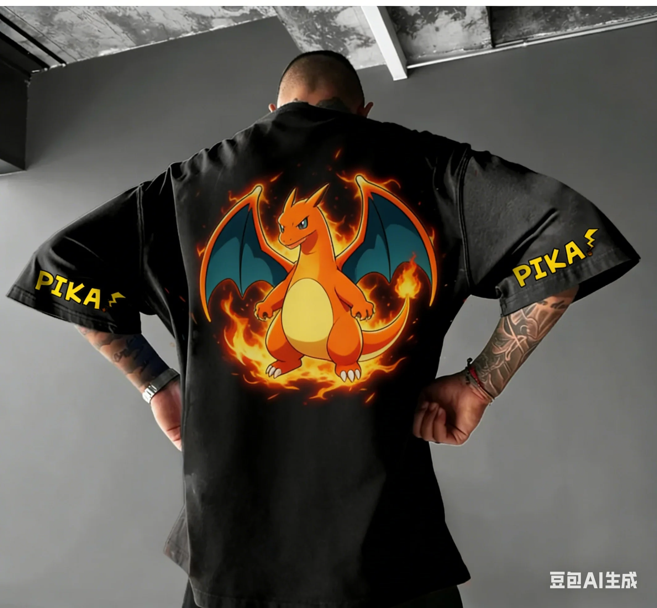 

Элитная футболка с принтом в стиле покемонов, со спущенным плечом, уникальный дизайн, универсальная, свободного кроя, стройнящая фигуру