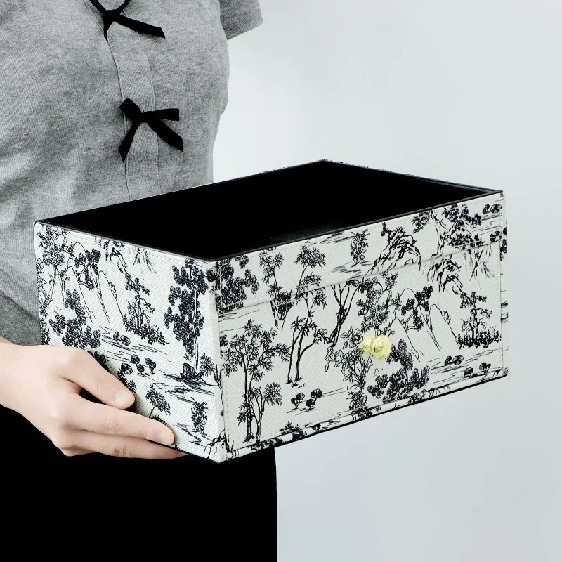 صندوق مجوهرات جلدي بساطتها الحديثة صناديق تخزين الخاتم القلائد الفاخرة الكبيرة عرض حالة المجوهرات المنظم عرض هدية #3