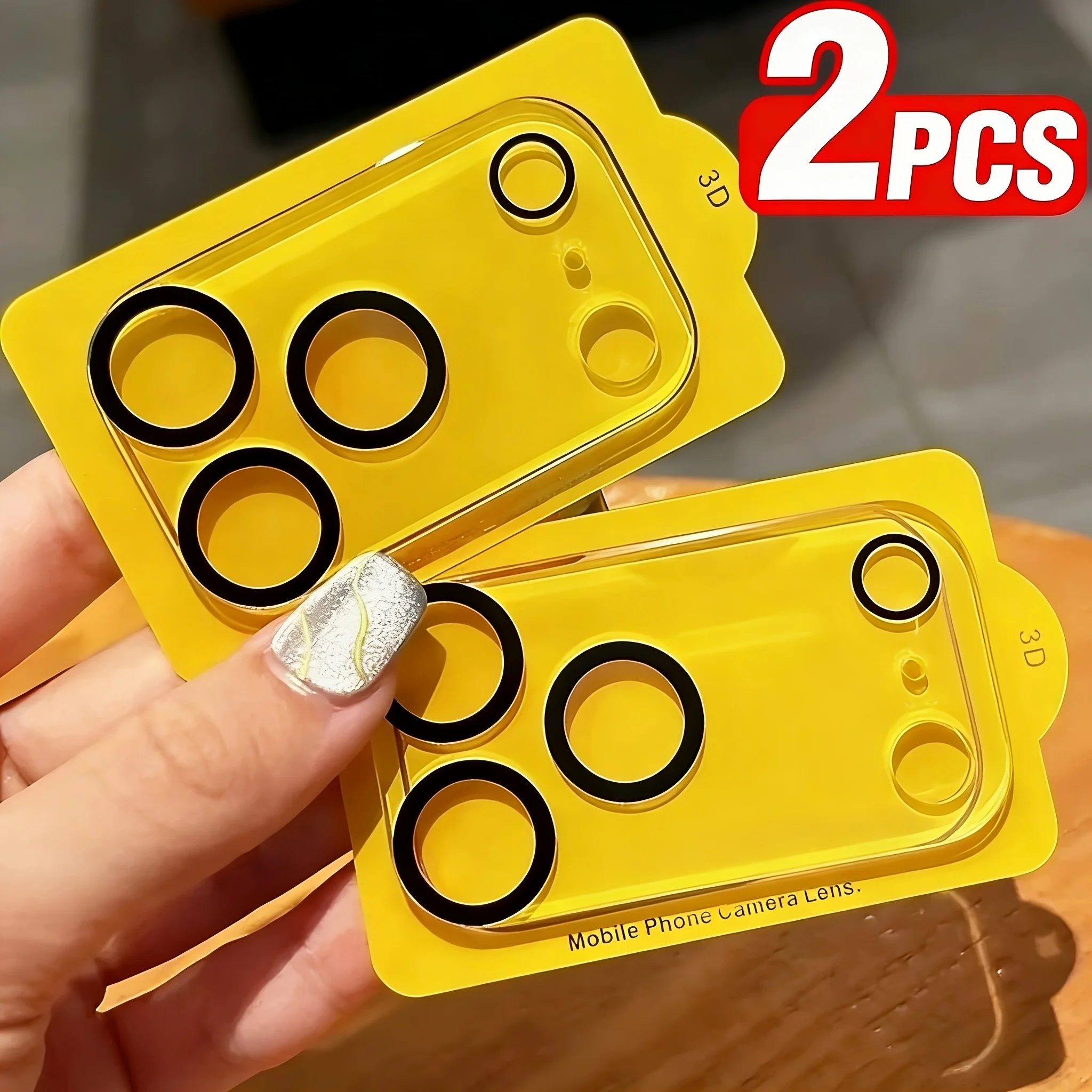 

2 шт. 3D защитные пленки для объектива камеры для iPhone 17 Pro Max, 17 Air, 16 Pro Max, 17, 16, 16e, 17e, 15, 14, 13 Pro Max Plus Ultra HD