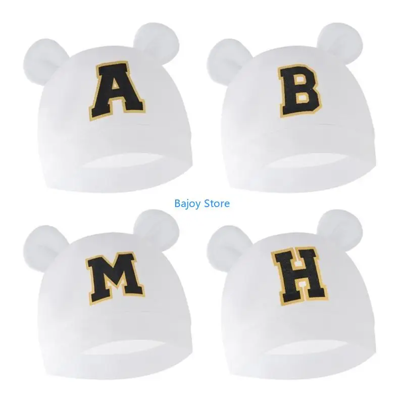 

63HE Letter Printed Nursery Hospital Hat Breathable Hat for Toddler 6-24 Months