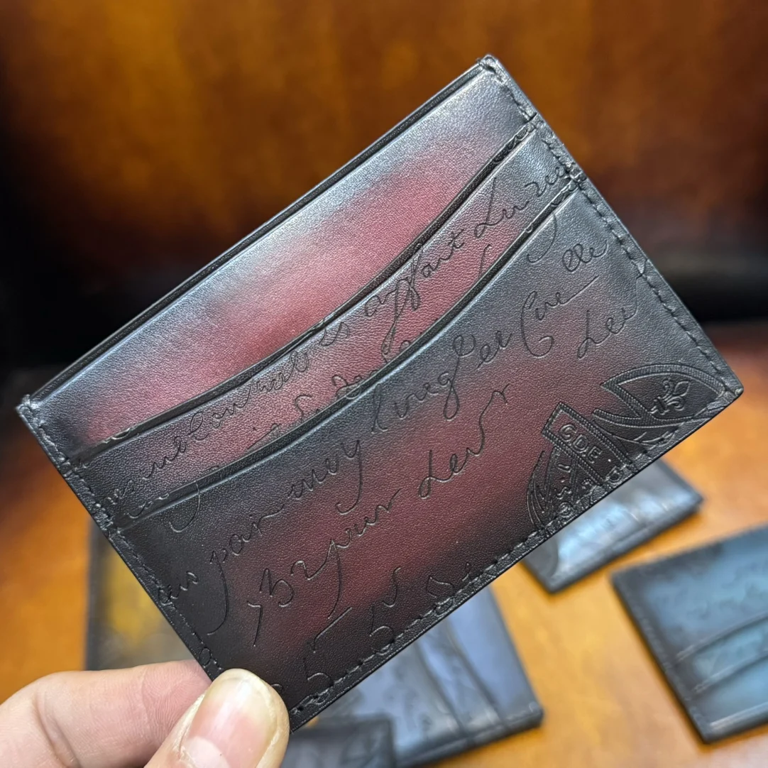 DIMY 2025 Card Pack Men's Ultra Thin Leather Folding Card Holder Business Card Holder Multi slot Bank Card