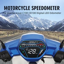 Digital Motorcycle Speedometer White Backlight Multi LED Dashboard RPM For EX5 Class1 CX DX Honda Wave C100 CD100 Speed Odomete