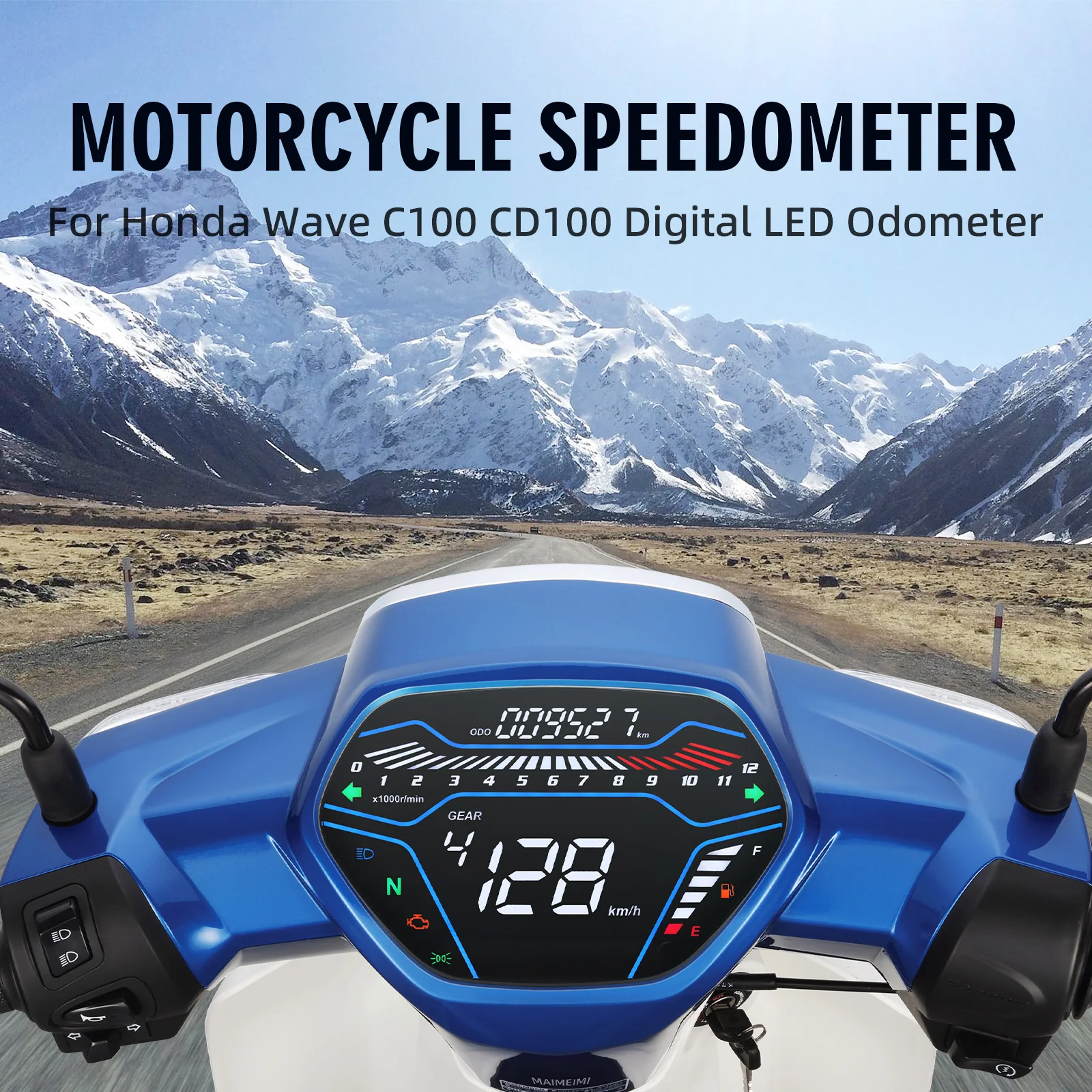 Digital Motorcycle Speedometer White Backlight Multi LED Dashboard RPM For EX5 Class1 CX DX Honda Wave C100 CD100 Speed Odomete