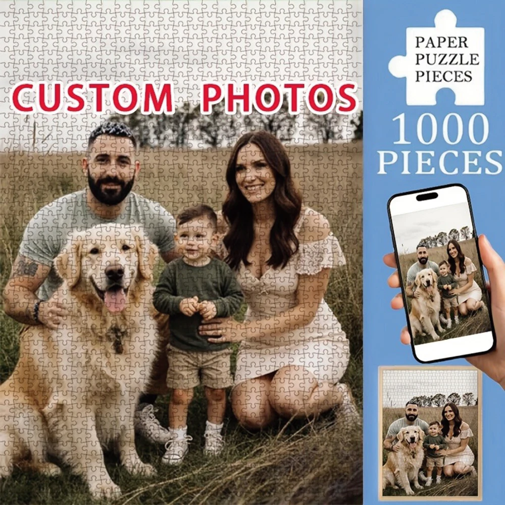 35/300/500/1027pcs Personalized Custom Photo Puzzle Family Photos Personalised Gift Idea
