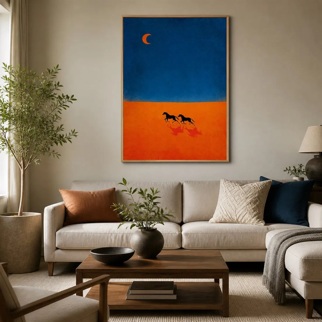 Minimalist Horse Art Print,Canvas Wall Print,Modern Art Illustration,High‑Grade Home Decoration Artwork for Bedroom,Living Room