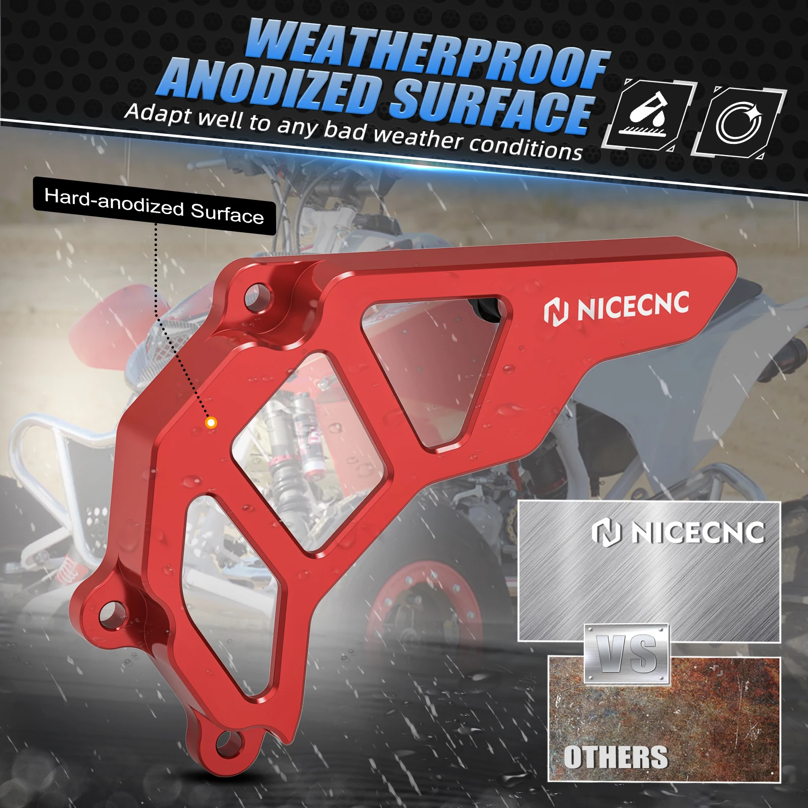 Peças de alumínio ATV para Honda TRX450R TRX450ER, tampa dianteira da roda dentada, protetor de corrente Saver, protetor para TRX 450R, 450ER, 2006-2014