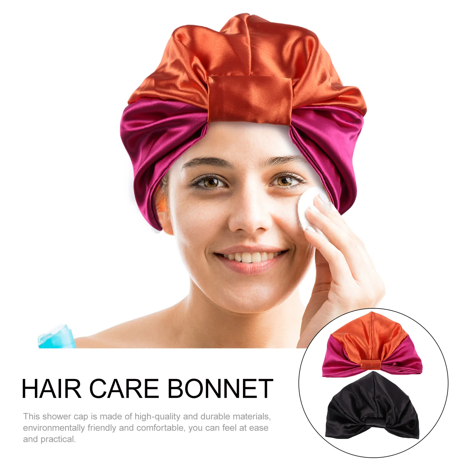 

Silk Bonnet Turban Hat Scarf Elastic Head Cover for Sleeping Women Satin