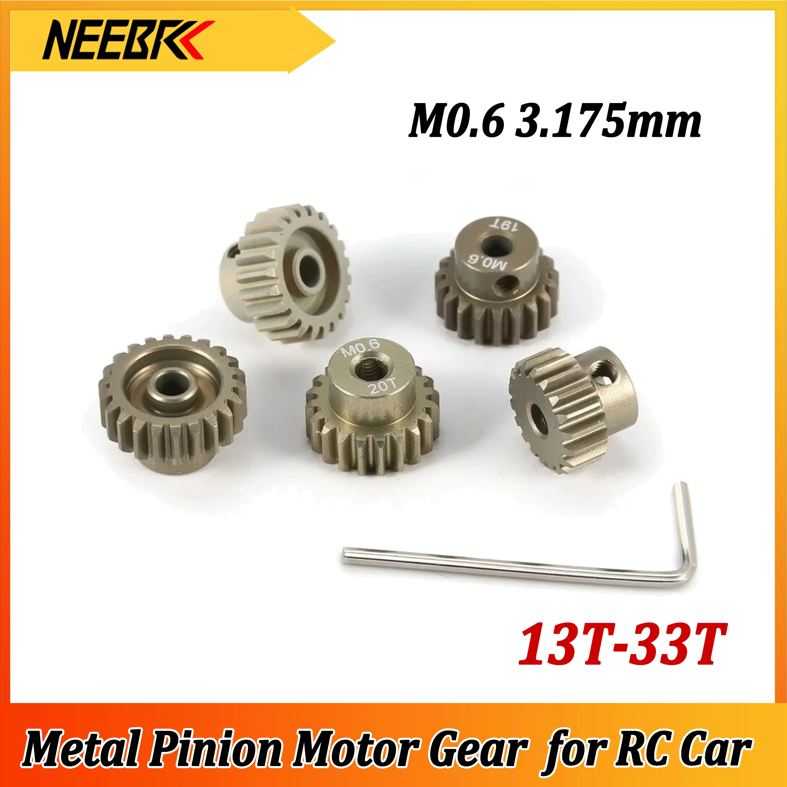 

M0.6 13T 14T 15T 16T 17T 18T 19T 20T 21T 22T 23T 24T 25T 26T 27T 28T 29T 30T 31T 32T 33T Metal Gear Pinion Motor for 1/10 RC Car