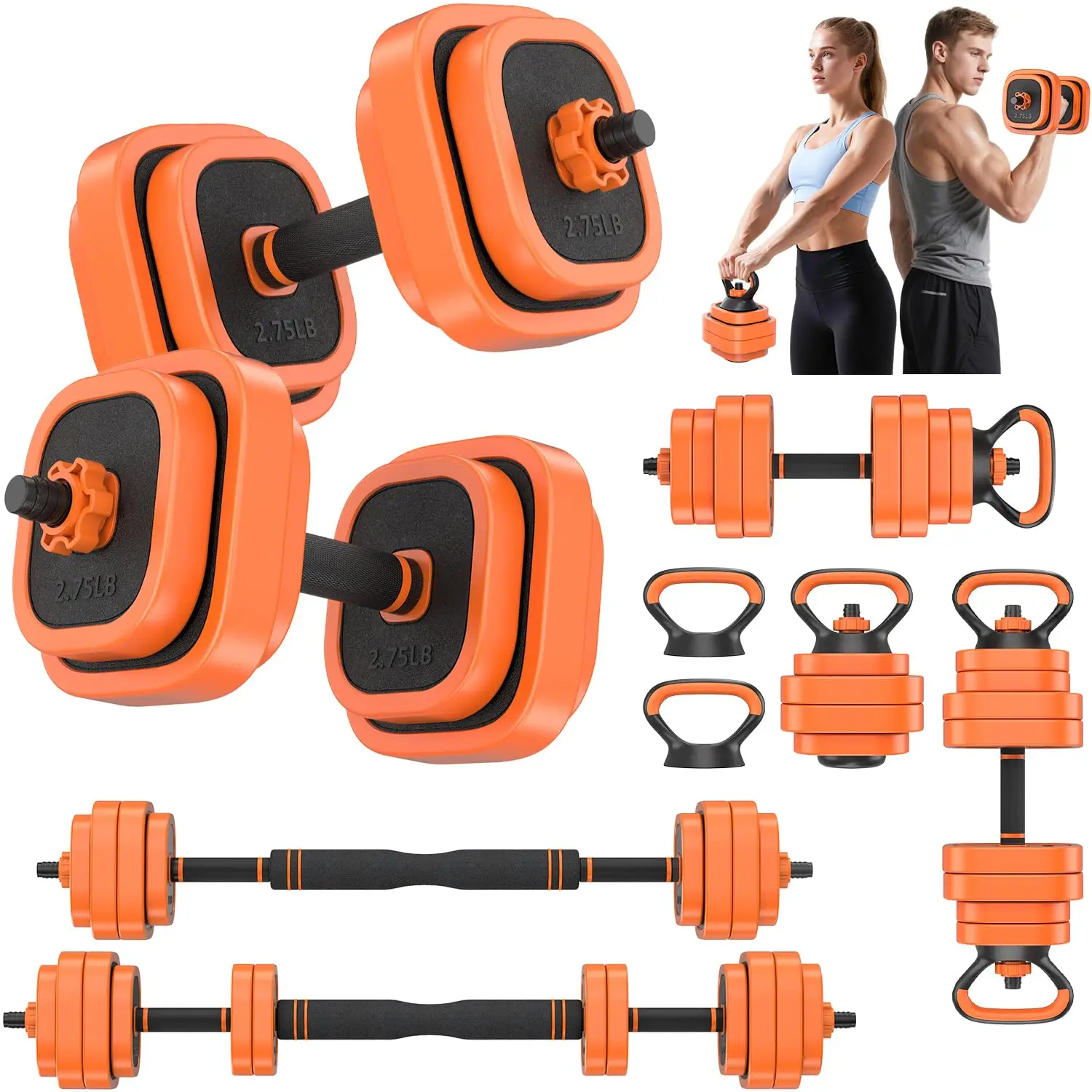 Adjustable Dumbbell Set – Free Weights for Home Gym Workouts | 45/65/85lbs, 4-in-1 Fitness Equipment with Connector