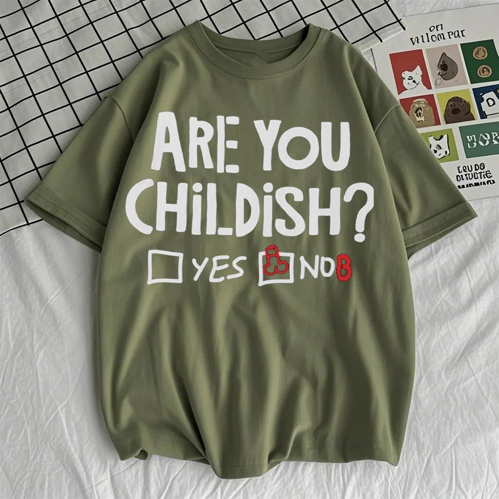 RUDE Funny T Shirt Are You Childish Vandalised Questionnaire Style Funny Print Streetwear Round Neck Tshirt Cute Graphic Tees
