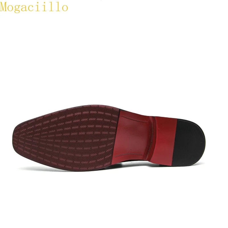 Brand Yellow Men's Tassel  Red Sole Loafers Large Size 39‑46 Perforated Breathable Wingtip Brogue Slip‑On Casual Leather Shoes - view 4