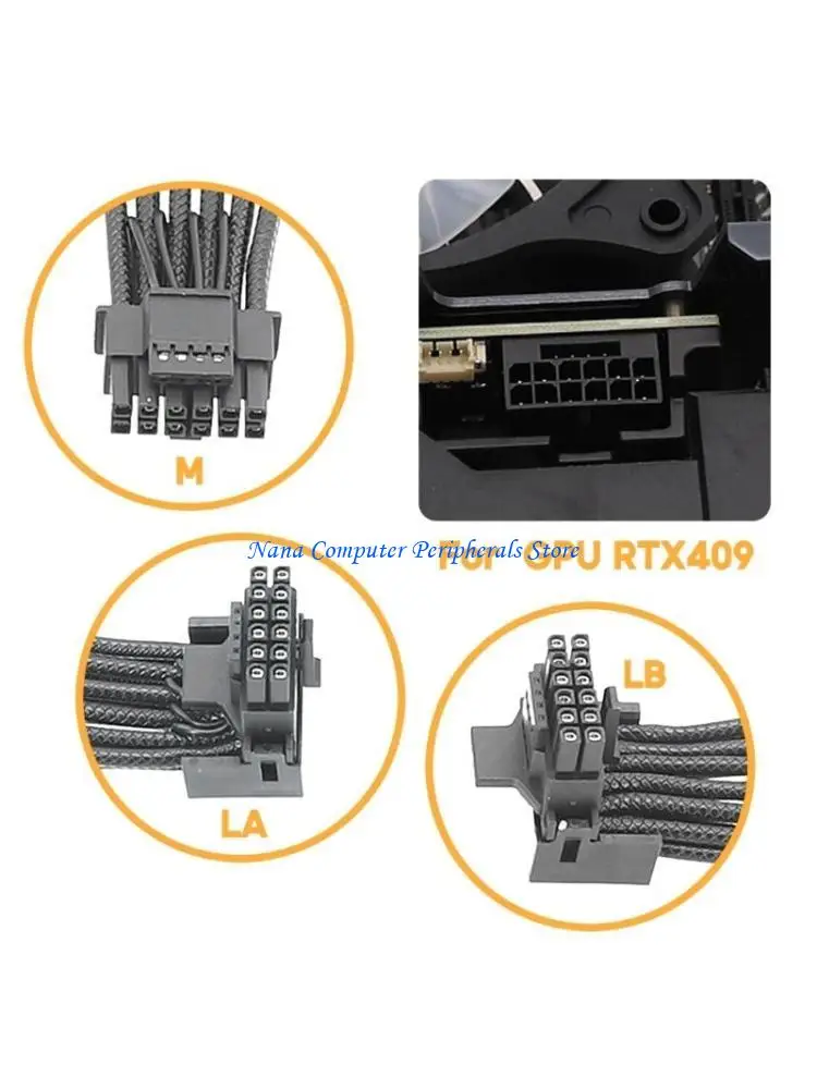 F68C PCIE 5.0 16Pin (12+4P) Female to 3x8Pin 4x8Pin Power Extension Cable GPU RTX4090